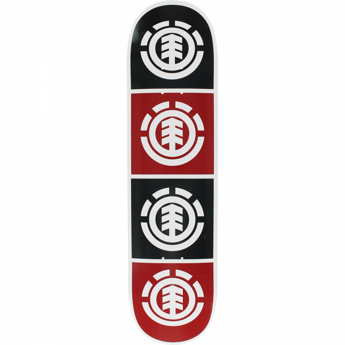 EL QUADRANT DECK-8.0 WHT W/BLK/RED
