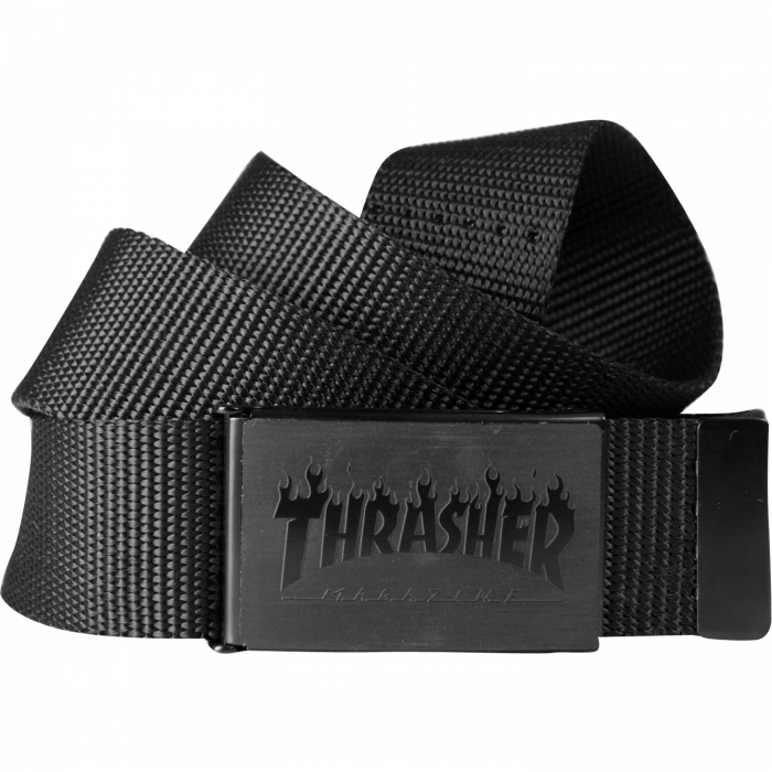 Thrasher Flames Web Belt Black Tonal