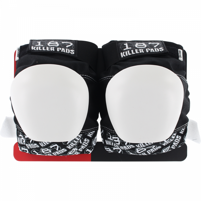 187 PRO KNEE PADS L-BLK/WHT TEXT/WHT CAP