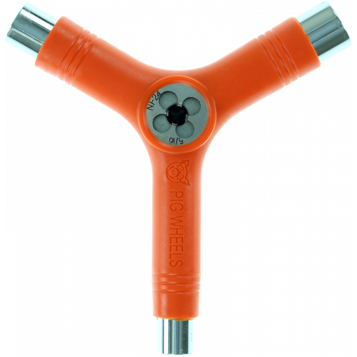 PIG SKATE TOOL-NEON ORANGE tri-socket/threader