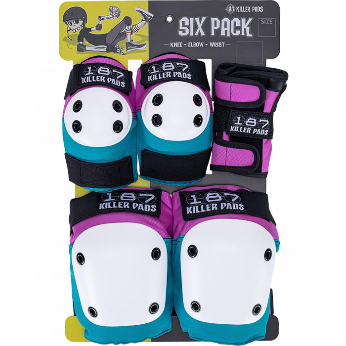 187 6-PACK PAD SET XS-PINK/TEAL