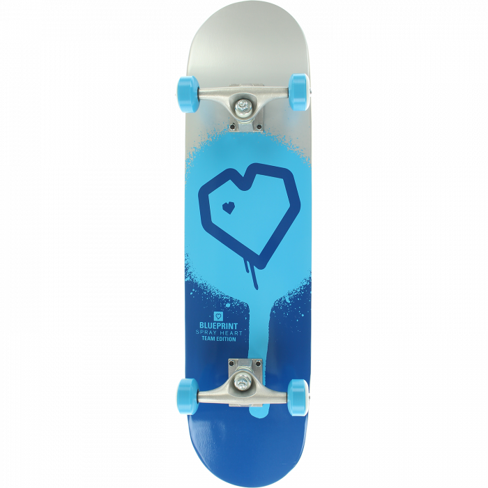 BLUEPRINT SPRAY HEART COMPLETE-7.75 SILVER/BLUE