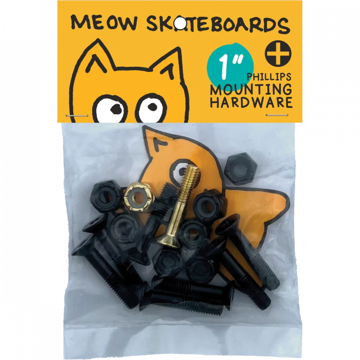 MEOW 1" PHILLIPS HARDWARE SET BLK/YEL
