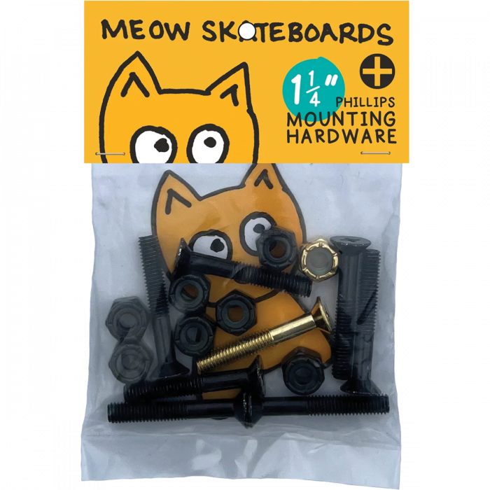 MEOW 1.25" PHILLIPS HARDWARE SET BLK/YEL