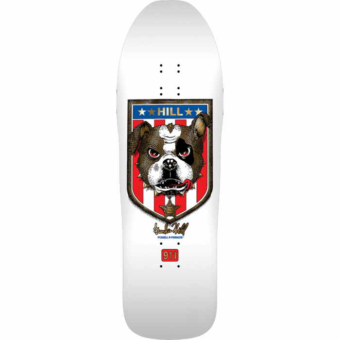 PWL/P HILL BULLDOG 13 DECK-10x31.5 WHT/GOLD FOIL