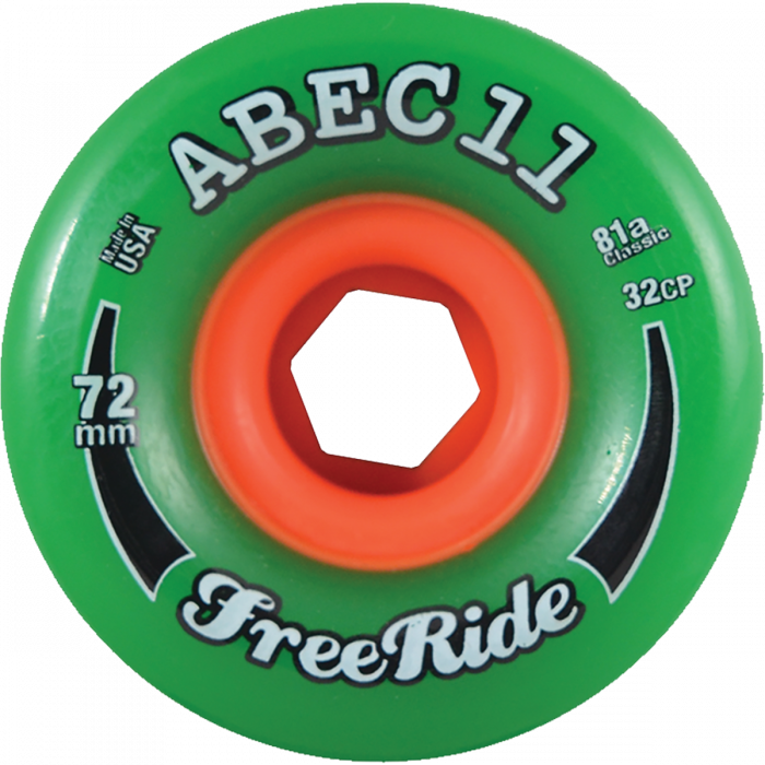 ABEC11 FREERIDE 72mm 81a GREEN/ORG