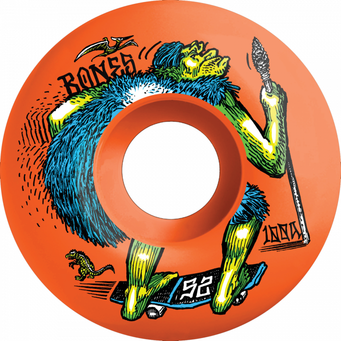 BONES 100's OG V4 NEONDERTHAL 52mm 100A ORANGE
