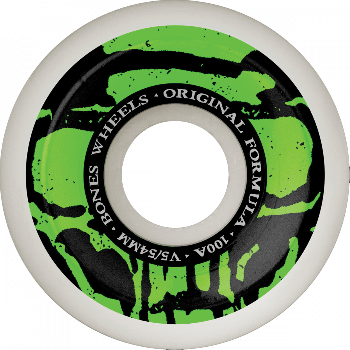BONES 100's OG V5 MUMMY SKULLS 54mm 100A WHITE