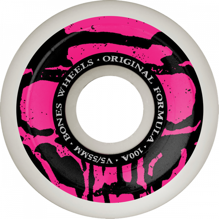 BONES 100's OG V5 MUMMY SKULLS 55mm 100A WHITE