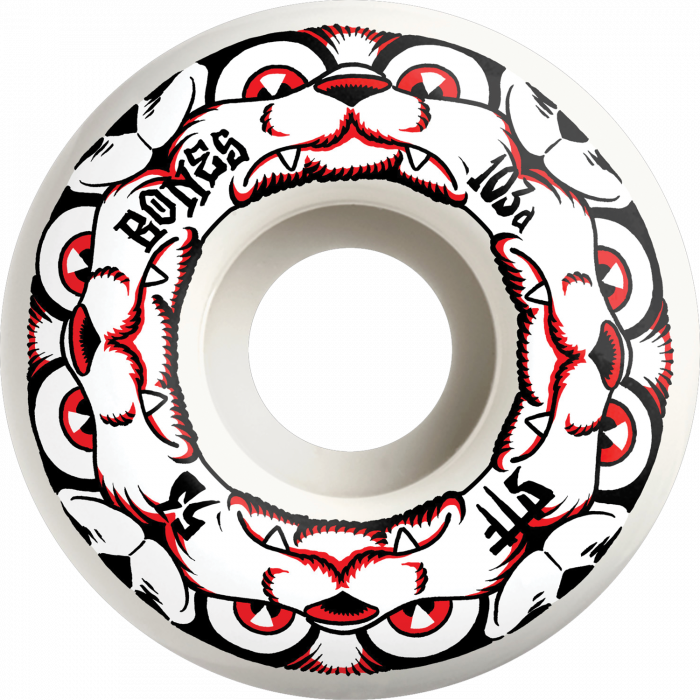 BONES STF V4 DOG NIGHT 53MM 103A WHITE/RED