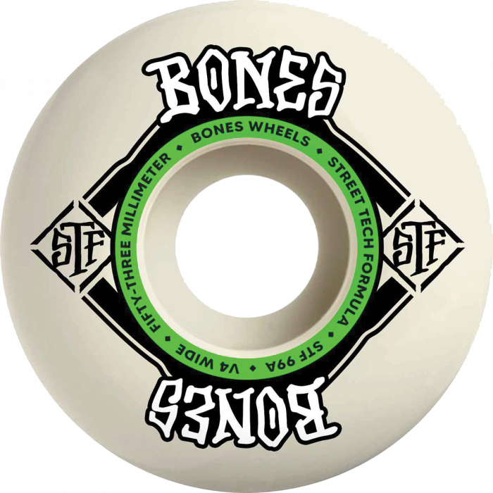 BONES STF V4 SQUARE LOGO 53MM 99A NAT/GRN