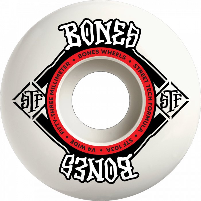 BONES STF V5 SQUARE LOGO 53MM 103a WHT/RED