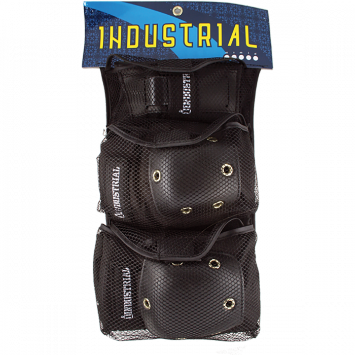 INDUSTRIAL 3/PK PAD SET XS-BLK/BLK CAP