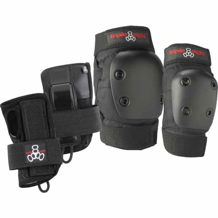 T8 DERBY 3/PK PADS-JR BLACK knee/elbow/wrist