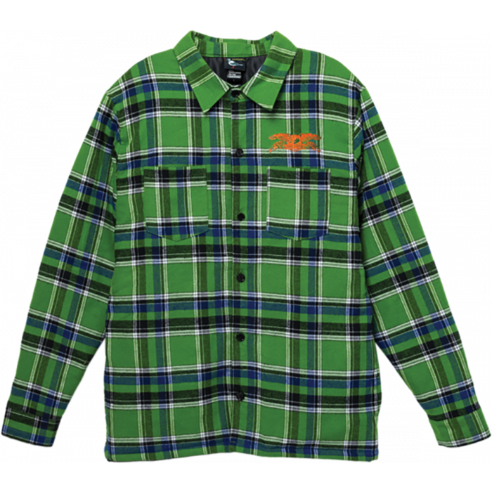 Ah Basic Eagle Flannel Jacket S-Grn/Blue