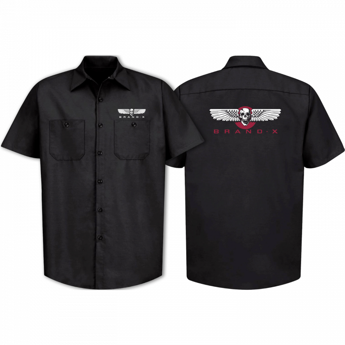 Brand-X Wings Ss Button Up Work Shirt Xl-Blk