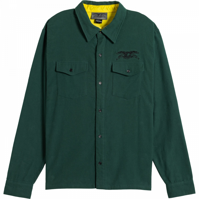 Ah Basic Eagle Ls Flannel M-Dk.Green/Blk