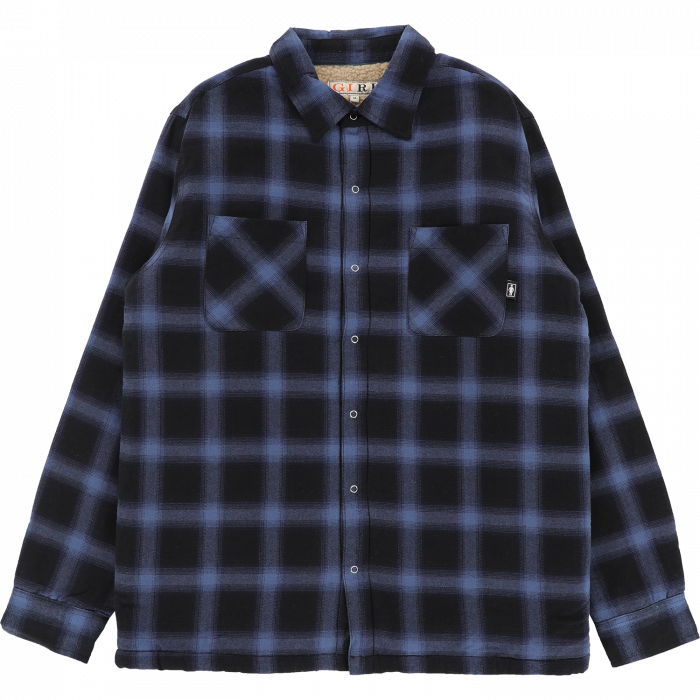 Girl Sherpa Lined Ls Flannel Xl-Black