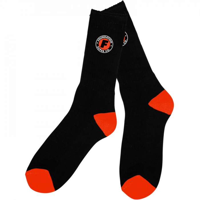 Found Super Co Crew Socks Black 1Pr