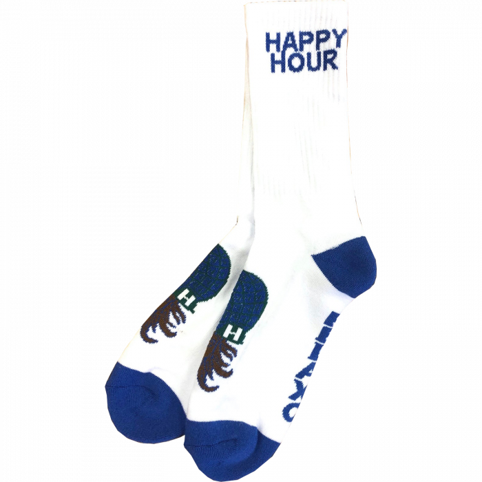 Happy Hr Mucho Relaxo Crew Socks Wht/Blu 1Pr