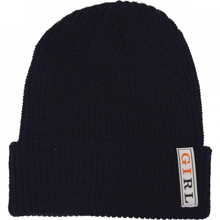 Girl Serif Cable Beanie Navy