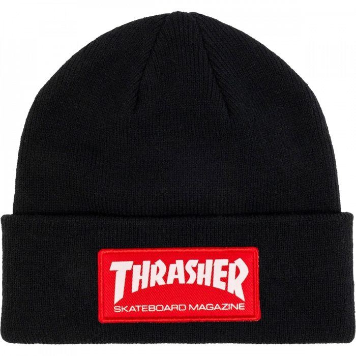 Thrasher Skate Mag Patch Beanie Black W/Red/Wht