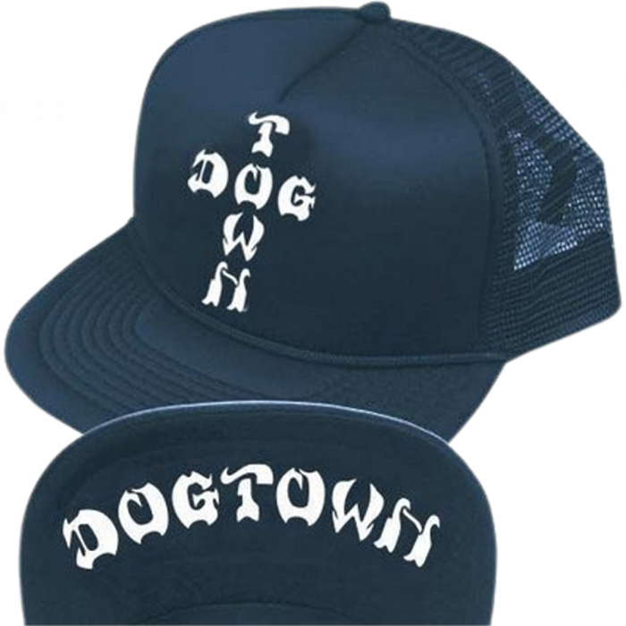 Dogtown Cross Letters Flip Mesh Hat Adj-Navy