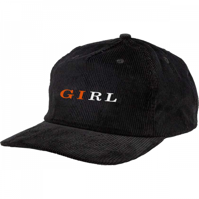 Girl Serif 5P Cord Hat Adj-Black