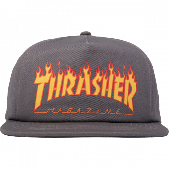 Thrasher Printed Flame Hat Adj-Grey