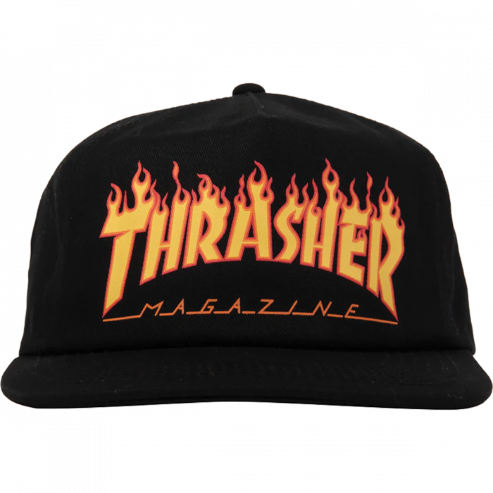 Thrasher Printed Flame Hat Adj-Black
