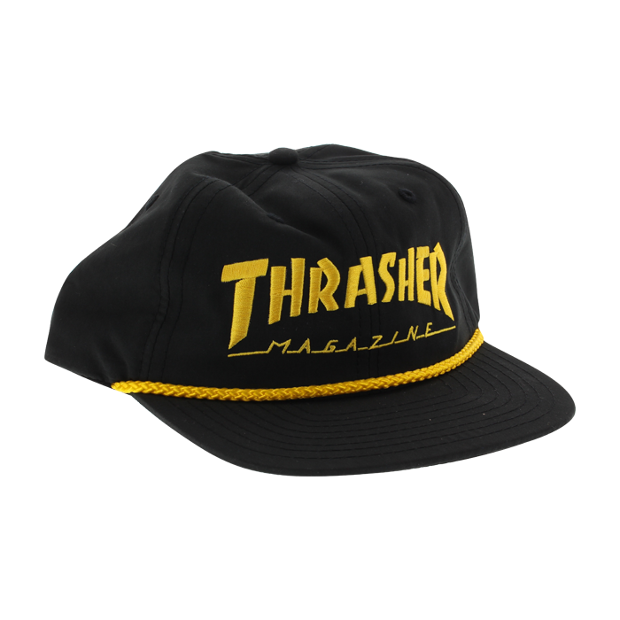 Thrasher Rope Hat Adj-Blk/Gold