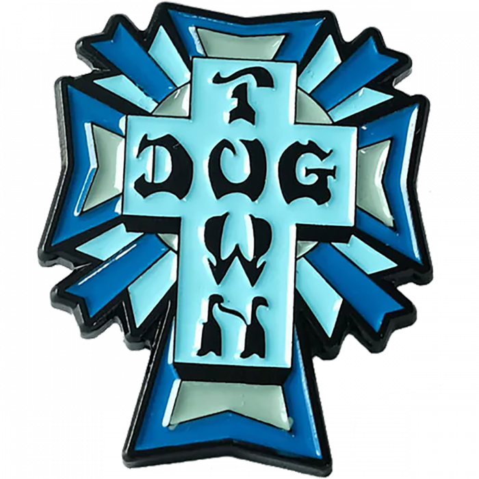 Dogtown Cross Logo Enamel Pin Blue