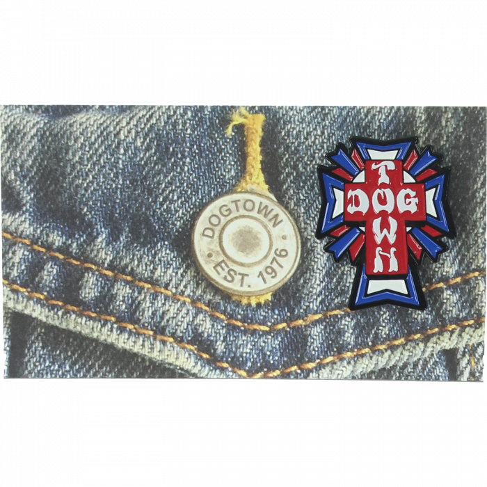 Dogtown Cross Logo Enamel Pin Usa Red/Wht/Blu