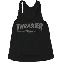 Thrasher Girls Mag Logo Racerback Tank S-Blk Hthr.