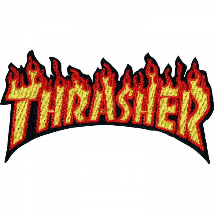 Thrasher Flame Logo Patch Yel/Org 2.4"X4.5"