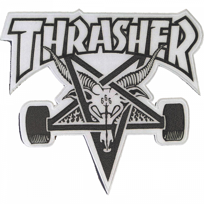 Thrasher Sk8-Goat Patch Wht/Blk