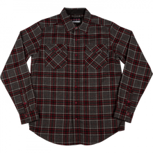 Inde Hatchet L/S Button Up S-Grey/Blk/Oxblood