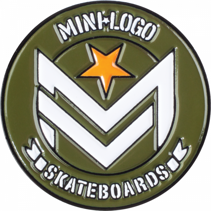 Mini Logo Chevron Lapel Pin Army/Wht