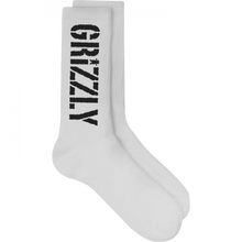 Grizzly Stamp Crew Socks Wht/Blk 1Pr