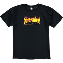 Thrasher Flames Yth Ss M-Black