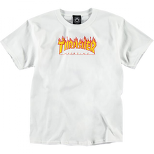 Thrasher Flames Yth Ss M-White
