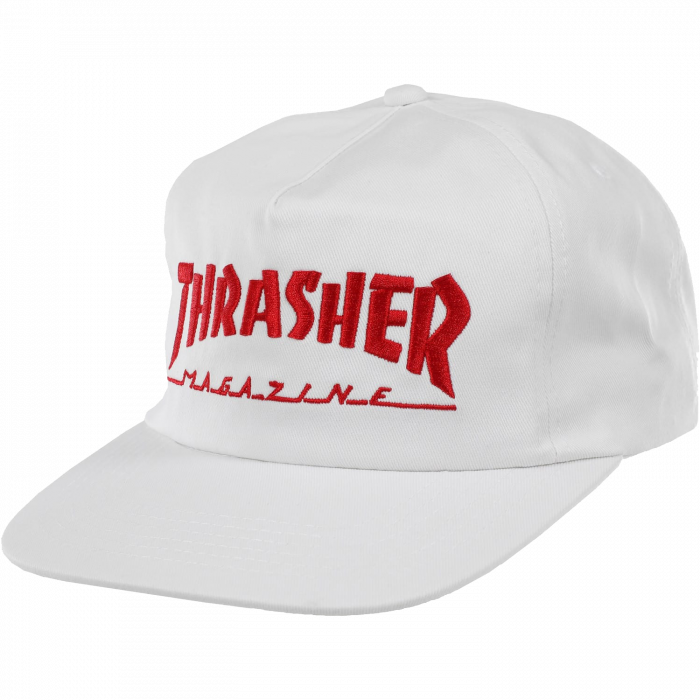 Thrasher Mag Logo Hat Adj-Wht/Red
