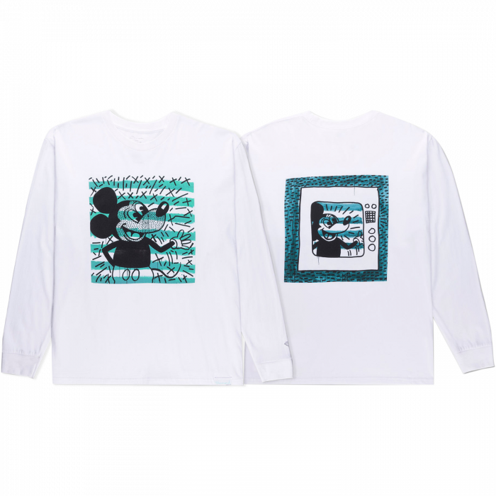 Diamond Mickey And Haring Box Ls M-White