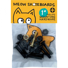 MEOW 1" PHILLIPS HARDWARE SET BLK/YEL