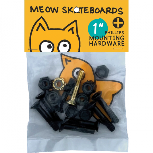 MEOW 1" PHILLIPS HARDWARE SET BLK/YEL