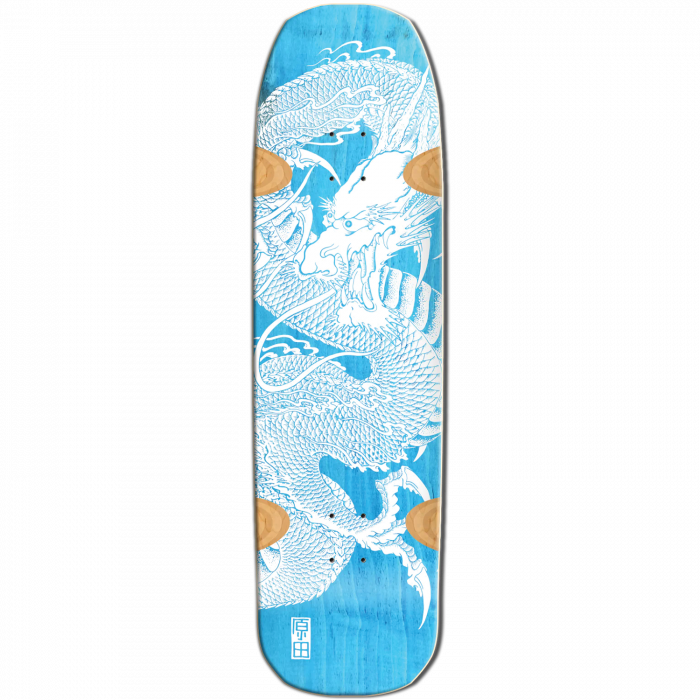 SMA HARADA DECK-9X33 LIGHT BLUE STAIN/WHT DRAGON