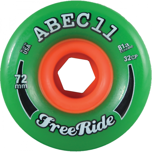 ABEC11 FREERIDE 72mm 81a GREEN/ORG