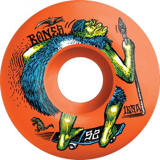 BONES 100's OG V4 NEONDERTHAL 52mm 100A ORANGE
