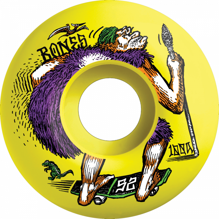 BONES 100's OG V4 NEONDERTHAL 52mm 100A YELLOW