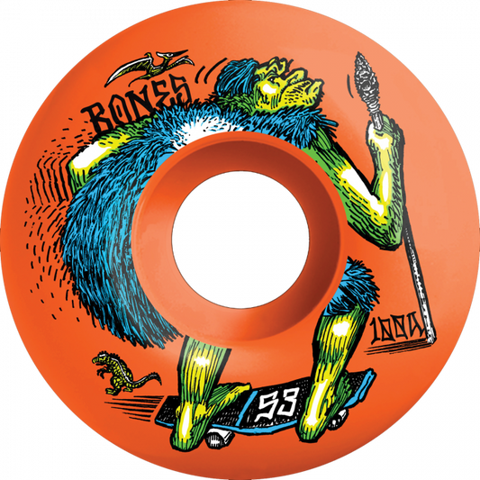 BONES 100's OG V4 NEONDERTHAL 53mm 100A ORANGE